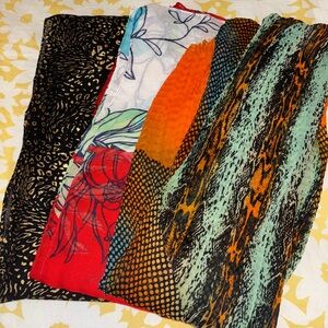 Set of 3 Colorful Patterned Scarves